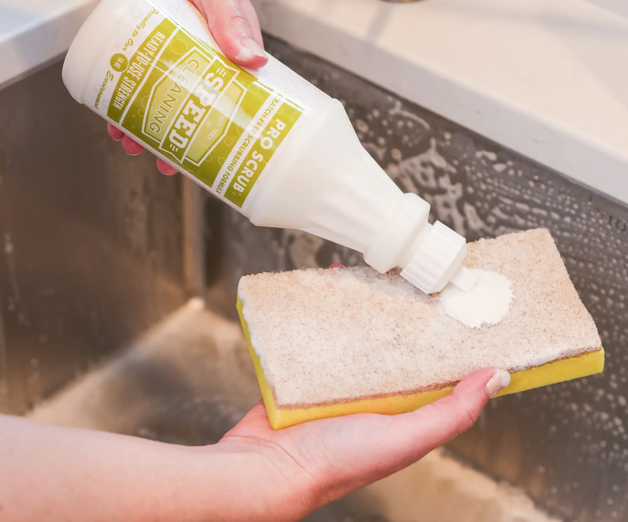White, Green, & Walnut Cleaning Pads | Scrubbing Sponges - Image 4